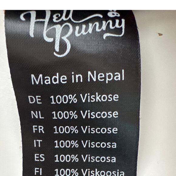 Hell Bunny Fox Print Skirt Cognac Button Front Size XS Retro Punk Style NWOT - Picture 8 of 9